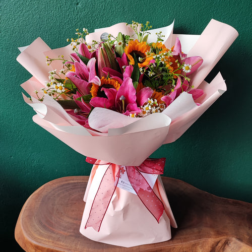 Lily Sunflower Joy Bouquet