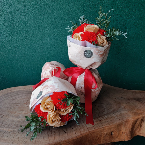 Soap Flower Bouquet (Red)