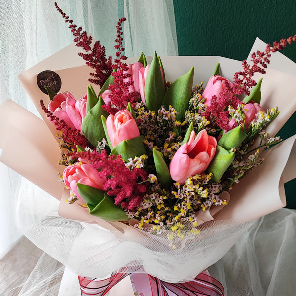Mollie Tulips Astilbe Bouquet