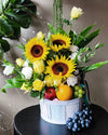 Sunflower & Grapes Fruit Basket